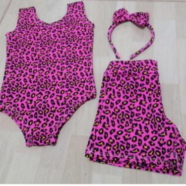 Imagem de Conjunto de bory e short de oncinha rosa - Rei Artur moda infantil 