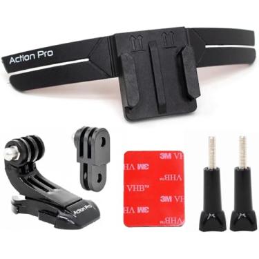 Imagem de Action Pro Alça de suporte de queixo de capacete 3M compatível com GoPro-13/12/11/10/9/8/7/6/5/4/Insta 360/SJCAM/DJI Osmo e todas as câmeras de ação e smartphones