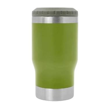 Imagem de Copo Térmico Multifuncional 420ml, Porta Lata e Long Neck, Aço Inox com Tampa Rosqueável, Verde
