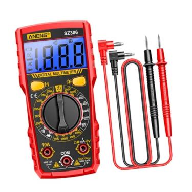 Imagem de Esquirla Multímetro elétrico, testador de retenção de dados, medidor de tensão CA/CC preciso com suporte para fusíveis de carros, solução de problemas, Vermelho