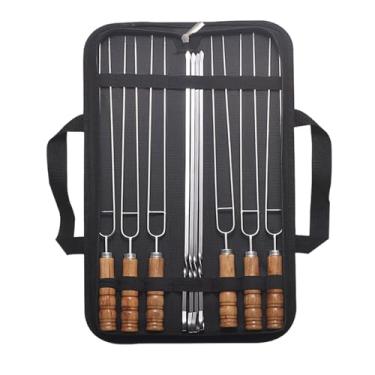 Imagem de Espetos para Churrasco | 10 Unidades de Varas para Churrasco e Kebab | Utensílios Reutilizáveis à Prova de Ferrugem para Grelhar Salsichas Frango Carne