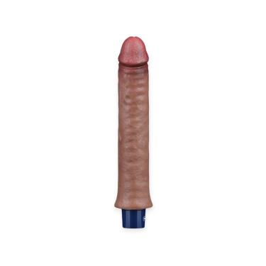 Imagem de Pênis Dupla Densidade 24,5x4 Cm Dual Layered Platinum Silicone Com 10 Modos De Vibração Lovetoy - Marrom
