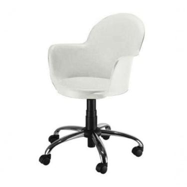 Imagem de Cadeira Giratória Base Cromada Polipropileno Moon Branco - OUTRAS MARC