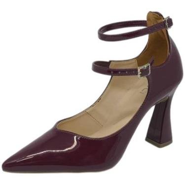 Imagem de Sapato Cacci Salto Médio Boneca Elegante Verniz Feminino-Feminino