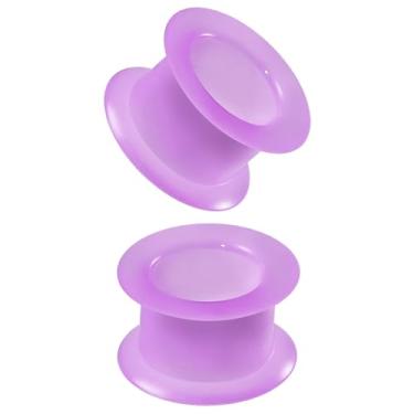 Imagem de XIMAX 2 peças de pele tom de pele colorida para orelha de silicone túneis de orelha com alargador duplo expansor de pele retentor de pele piercing para mulheres e homens 8G-1 e 1/5.1 cm 3-38 mm, 10mm