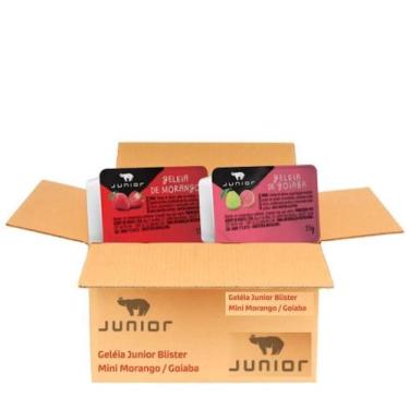 Imagem de Geleia Mini Blister Sache Junior Morango Goiaba Kit 36 unid