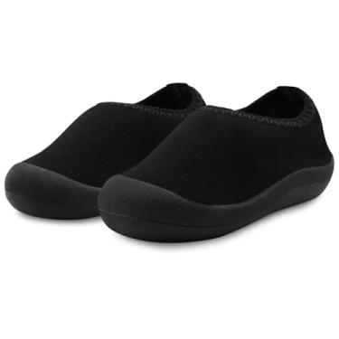 Imagem de Tênis Meia Com Sola Bebê Emborrachada Sapameia Antiderrapante Menina Menino Primeiros Passos Engatinhar Flexível Leve Macia Infantil Calce Facil Não Saia Do Pé Calçado Bebe (Preto, BR, Bebê, Faixa Numérico, 19, 20)