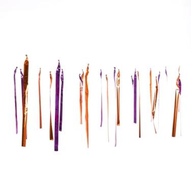 Imagem de Varal de Fitas Metalizadas Decoração de Teto para Festas 100 Metros (Halloween (Laranja, Preto e Roxo))