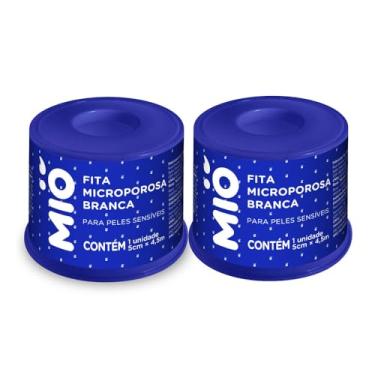 Imagem de Kit 2 Fita Microporosa Mió Branca para Peles Sensíveis 5cm X 4,5m 1 Unidade
