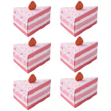 Imagem de Stiesy 30 caixas de bolo triangulares criativas fofas fatias de bolo de morango rosa caixa de embalagem de sanduíche de doces recipientes de presente de papel práticos para celebrações em casa