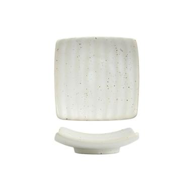 Imagem de Prato de molho de sushi requintado quadrado simples de cerâmica japonesa - gergelim