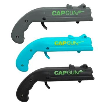 Imagem de Abridor de garrafa Cap Gun, lançador, atirador, arma divertida, abridor de cerveja criativo para beber, jogo, festa em família, bar ao ar livre (3, azul-cinza-traseiro)