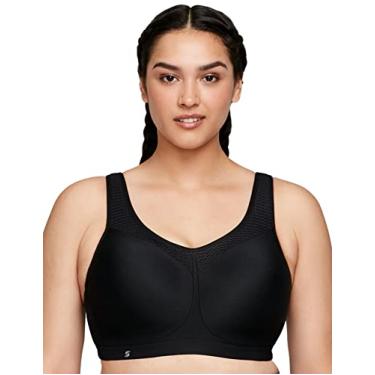 Imagem de Sutiã esportivo tamanho grande grande Wonderwire com aro #9066, Preto, 46C