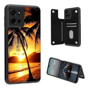 Imagem de BEOTIWAD Palmeiras Capa para Motorola Moto G 5G 2025 couro PU resistente à prova de choque capa carteira protetora com cartão de crédito magnético para Moto G 5G 2025