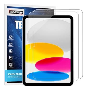 Imagem de Adeway 2 Pack Protetor de Tela para iPad 11th A16-10th Gen(iPad A16 11 polegadas 2025-10.9 polegadas 2022), Vidro Temperado, Resistente a Riscos, Display Claro, Compatível com Apple Pencil