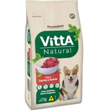 Imagem de Ração Vitta Natural Cão Ad Pequeno Porte Carne/Arroz 15kg - Premier