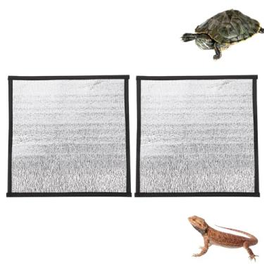 Imagem de Balacoo 2 peças almofada de aquecimento de répteis película de isolamento reflexivo sob o tanque terrário mantém aquecendo animais de estimação tapete aquecedor para tartaruga lagarto cobra, cores