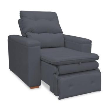 Imagem de Poltrona Do Papai Retrátil Confortável Reclinável Suede Onix - SRJ Móv