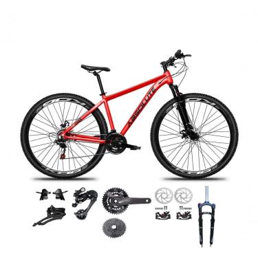 Imagem de Bicicleta Aro 29 Absolute Nero 5 Kit 2x9 Gta Sunrun Freio Disco K7 Pedivela 24-38d Garfo Com Trava Vermelho Tam.17