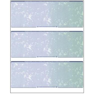 Imagem de 300 verificações de computador | 3 cheques em branco por página | 100 folhas/300 cheques (prismático azul/verde) estoque de cheque em branco para uso pessoal e comercial - Verificação a laser de