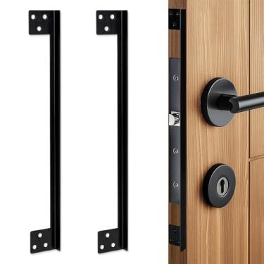 Imagem de Bagentry 2 pacotes de placa de proteção de trava de porta de aço inoxidável em forma de L, tampa para bloquear o acesso à fechadura da porta, placa de porta para trava externa de porta externa
