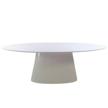 Imagem de Mesa de Jantar Cone Oval  140x90cm Laca Branca - Modelar Art Moveis