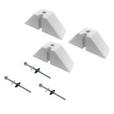 Imagem de Kit 100 Calços Para Telhas Trapézio 196/40 e 255/40 + 100 Parafusos Telheiro - Branco