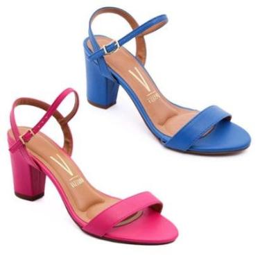 Imagem de Kit 2 Sandália Vizzano Feminina Salto Médio Grosso Original-Feminino