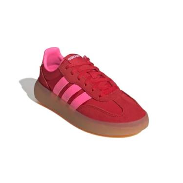 Imagem de adidas Tênis infantil unissex Barreda Decode elástico de renda e alça, Better Scarlet/Lucid Pink/Gum, 12.5 Little Kid