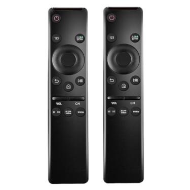 Imagem de [Pacote com 2] Controle remoto universal compatível com todas as TVs Samsung LED QLED UHD SUHD HDR HDR LCD Quadro Curvo Solar HDTV 4K 8K 3D Smart TVs, com botões para Netflix, Prime Video, WWW