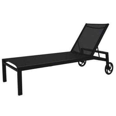 Imagem de Espreguiçadeira de Piscina Alumínio e Tela Sling Modelo Gaivota com Ro