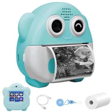 Imagem de Câmera Fotográfica Infantil Mini Impressora Térmica Digital - DS, Cian