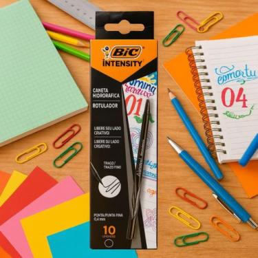 Imagem de Caneta Bic Intensity Extra Fina 0.4mm Preta Caixa c/10 Unidades