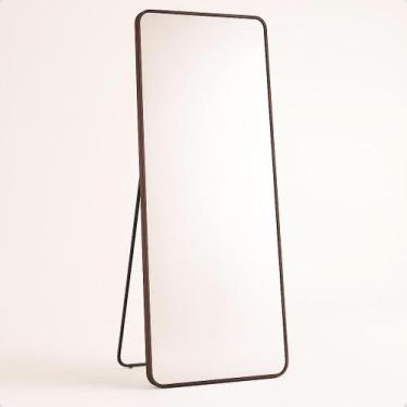 Imagem de Espelho de Chão Corpo Inteiro Retangular Grande 170x70 com Suporte Mol