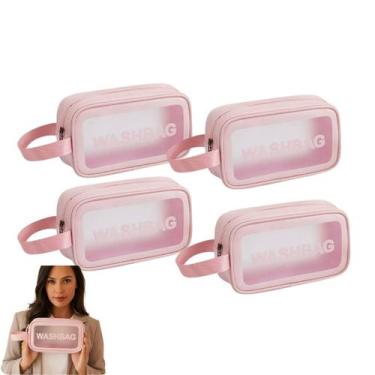 Imagem de Necessaire Feminina Bolsa Viagem KIT 4 UNIDADES Maquiagem Organizador 