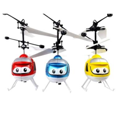 Imagem de Mini Helicóptero Voador Infantil com Sensor de Movimento, Drone Brinquedo, Amarelo e Branco (Amarelo)