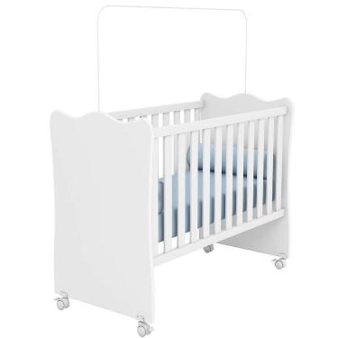 Imagem de Berço Infantil Mdp Com Rodízios Doce Mel Branco