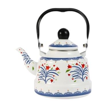 Imagem de Llazsybz Panela de Esmalte 1,7L com Alça, para Ferver água E Servir Chá de Folhas Soltas, Estilo B