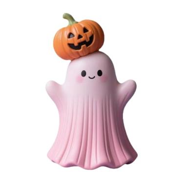 Imagem de MotiveTech Estatueta de Abóbora de Halloween, Estátua Decorativa de Resina, Pequena Figura Fantasma, Objeto de Decoração Criativo para Sala de Estar, Estante, Me, Style C, Tamanho real
