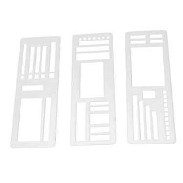 Imagem de UGPLM 3 peças de estênceis de diário feitos à mão para caderno, pintura e artesanato, 5,43 x 2 polegadas, compacto para papel cartão, letras, escrita, Style a