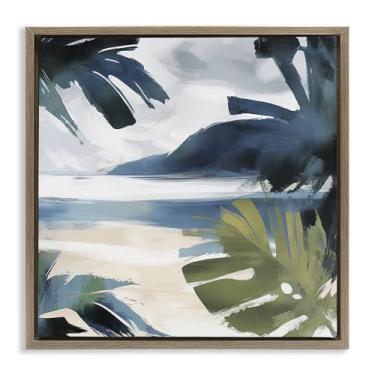 Imagem de Stupell Industries Beachy Tropical Vibes Brown Framed Floater Canvas Wall Art Design por Elara Yasna, 25 x 25