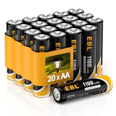 Imagem de Baterias Recarregáveis EBL 1100mAh AA 1,2V (pacote com 20)