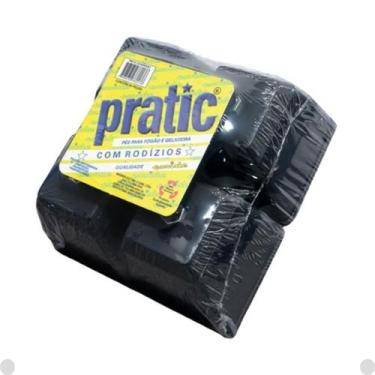 Imagem de Pé Geladeira/fogão Plástico Preto Até 380kg Pratic