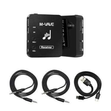 Imagem de M-VAVE Sistema de monitor de ouvido sem fio 2,4 G estéreo, mono, baixa latência, sistema de receptor transmissor, emparelhamento automático, um para muitos, IEM para ensaio de estúdio, recarregável em