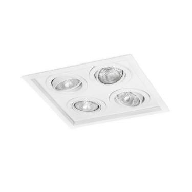 Imagem de Plafon Spot Embutir Direcionável 4 Lâmpadas Dicroica Branco - Real Lus