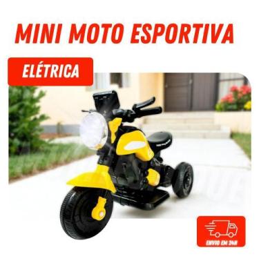 Imagem de Mini Moto Elétrica Esportiva Amarela Diversão Em Alta - Unitoys