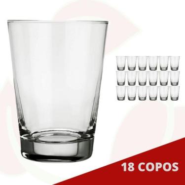 Imagem de 18 Copo de Vidro Caldereta 350ML Nadir Cerveja Drinks Bar Amigos - NAD