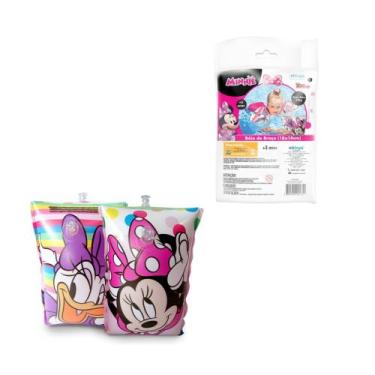 Imagem de Boia Braço Infantil Inflável Disney 18kg - Etitoys, Rosa minnie