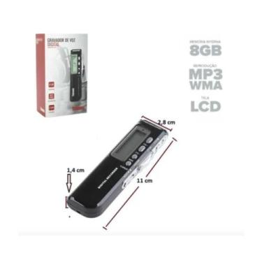 Imagem de Gravador De Voz Digital Portátil Tomate 8Gb Mp3 - Tomate Gravador