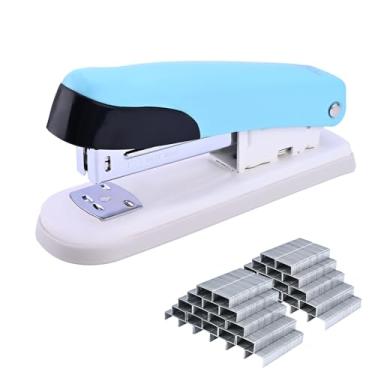 Imagem de Temiary Grampeador, grampeador de metal de mesa com 2000 grampos padrão, capacidade para 25 folhas, grampeador de um dedo, sem atolamento, grampeadores sem esforço para sala de aula, escritório ou